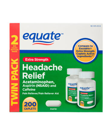 Equate Capletas de Alivio Extra Fuerte para el Dolor de Cabeza, 250 mg, 100 Unidades