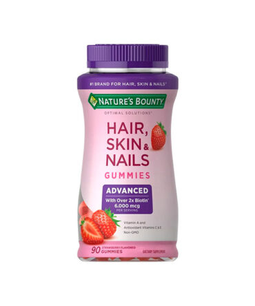 NATURE'S BOUNTY ADVANCED HAIR, SKIN AND NAILS STRAWBERRY GUMMIES, 6000 MCG BIOTIN 90 CT 11.1