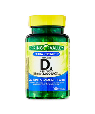 SPRING VALLEY VITAMIN D3 SOFTGELS 5000 IU 100 COUNT